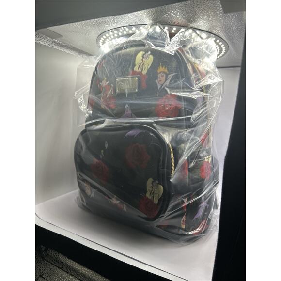 Disney Villains Roses and Thorns AOP MINI BACKPACK PALM Pink A La Mode Storybook - Picture 2 of 3